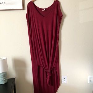 Red Maxi Pocket Dress